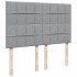 Cama box spring con colchón tela gris claro 140x190