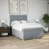 Cama box spring con colchón tela gris claro 140x200