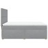 Cama box spring con colchón tela gris claro 140x200