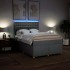 Cama box spring con colchón tela gris claro 140x190