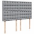 Cama box spring con colchón tela gris claro 140x190