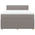Cama box spring con colchón tela gris taupe 160x200