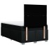 Cama box spring con colchón tela negro 120x200