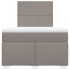Cama box spring con colchón tela gris taupe 120x200
