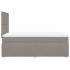 Cama box spring con colchón tela gris taupe 120x200