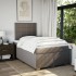 Cama box spring con colchón tela gris taupe 120x200