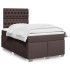Cama box spring con colchón tela marrón oscuro 120x200