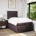 Cama box spring con colchón tela marrón oscuro 120x200