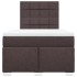 Cama box spring con colchón tela marrón oscuro 120x200