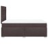 Cama box spring con colchón tela marrón oscuro 120x200