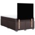 Cama box spring con colchón tela marrón oscuro 120x200