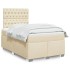 Cama box spring con colchón tela color crema 120x200