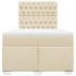 Cama box spring con colchón tela color crema 120x200