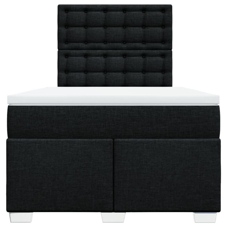 Cama box spring con colchón tela negro 120x200
