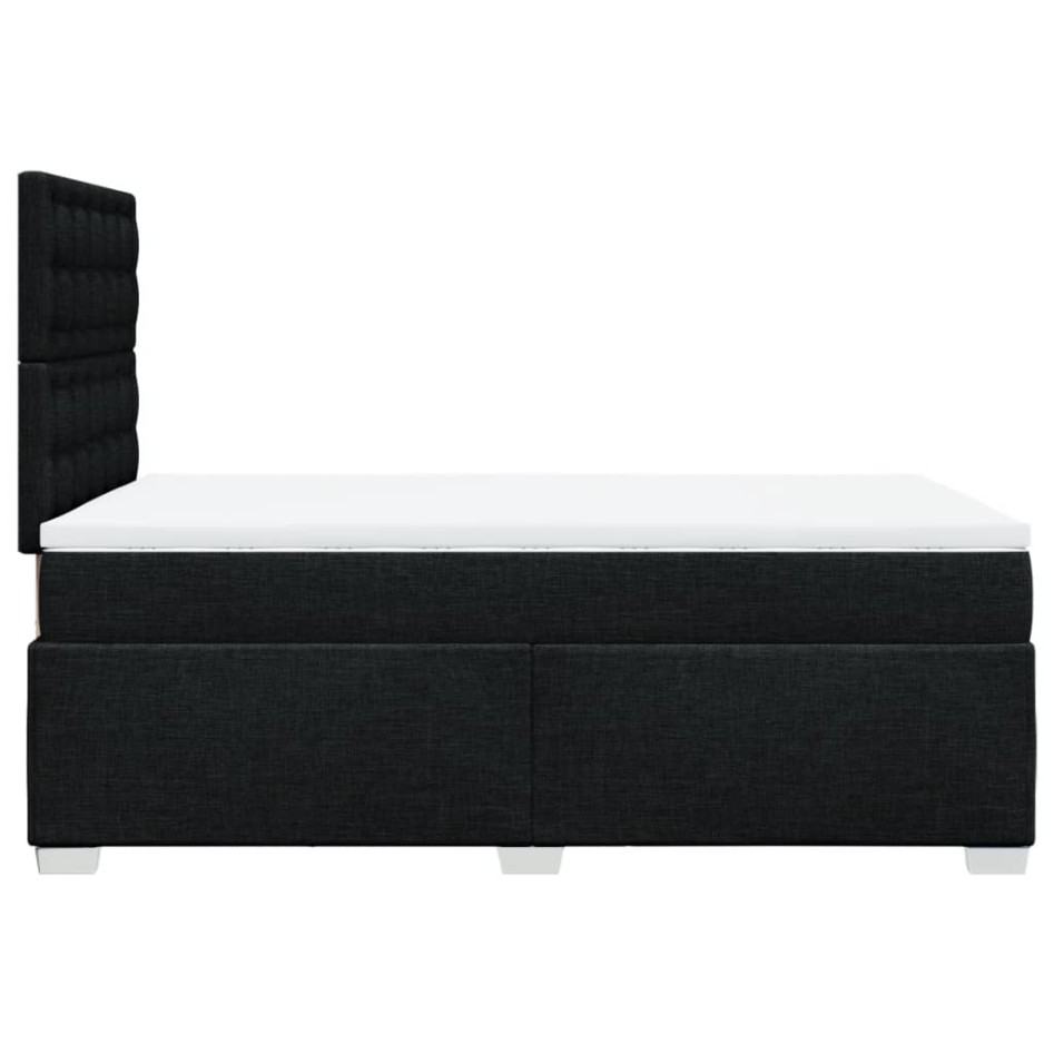 Cama box spring con colchón tela negro 120x200