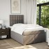 Cama box spring con colchón tela gris taupe 120x200