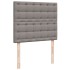 Cama box spring con colchón tela gris taupe 120x200