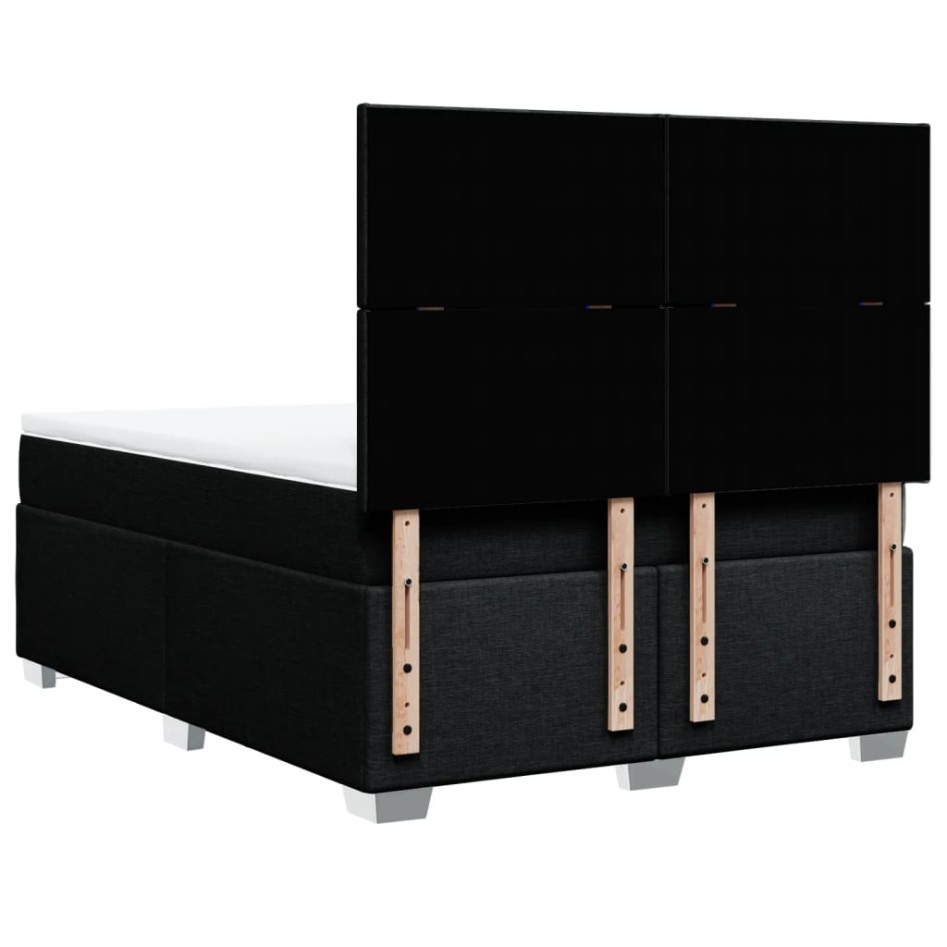 Cama box spring con colchón tela negro 140x190