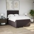 Cama box spring con colchón tela marrón oscuro 140x190