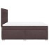 Cama box spring con colchón tela marrón oscuro 140x190