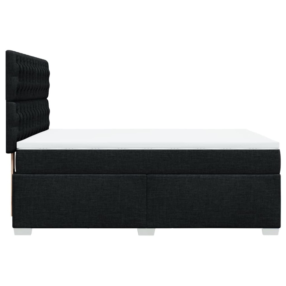 Cama box spring con colchón tela negro 140x190