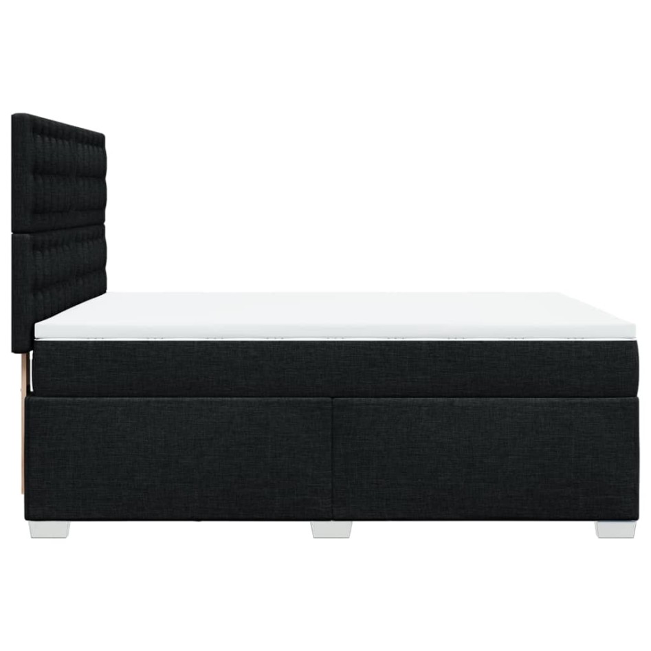 Cama box spring con colchón tela negro 140x190