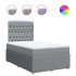 Cama box spring con colchón tela gris claro 120x200