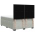 Cama box spring con colchón terciopelo gris claro 160x200