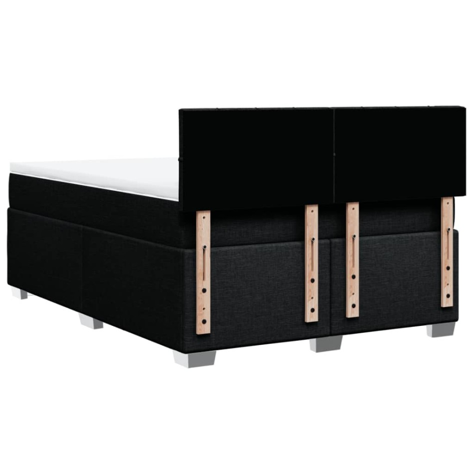 Cama box spring con colchón tela negro 140x190