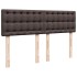 Cama box spring con colchón tela marrón oscuro 140x190