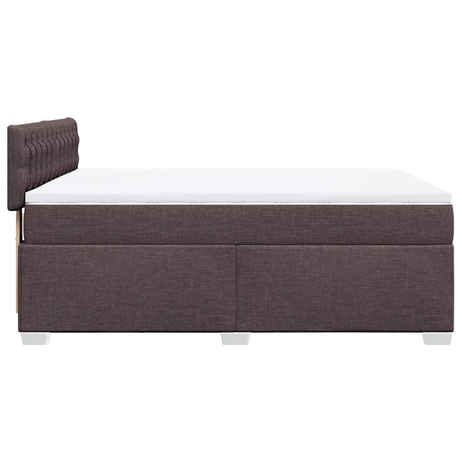 Cama box spring con colchón tela marrón oscuro 140x190