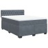 Cama box spring con colchón terciopelo gris oscuro 160x200