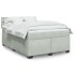 Cama box spring con colchón terciopelo gris claro 140x200