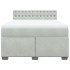Cama box spring con colchón terciopelo gris claro 140x200