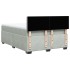 Cama box spring con colchón terciopelo gris claro 140x200