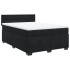 Cama box spring con colchón terciopelo negro 160x200
