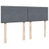 Cama box spring con colchón terciopelo gris oscuro 160x200