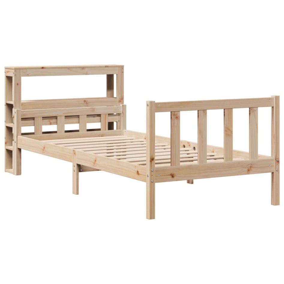 Estructura de cama sin colchón madera maciza de pino 100x200