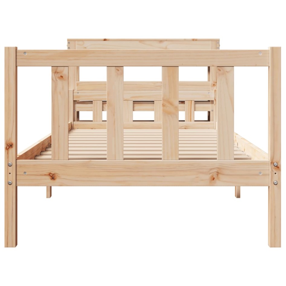 Estructura de cama sin colchón madera maciza de pino 100x200