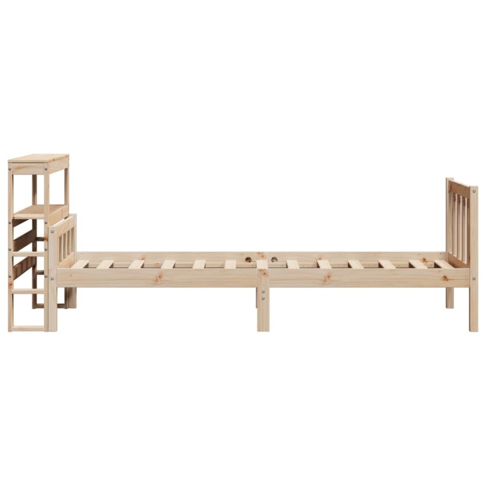 Estructura de cama sin colchón madera maciza de pino 100x200
