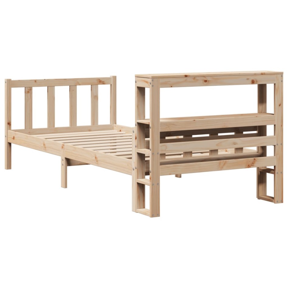 Estructura de cama sin colchón madera maciza de pino 100x200