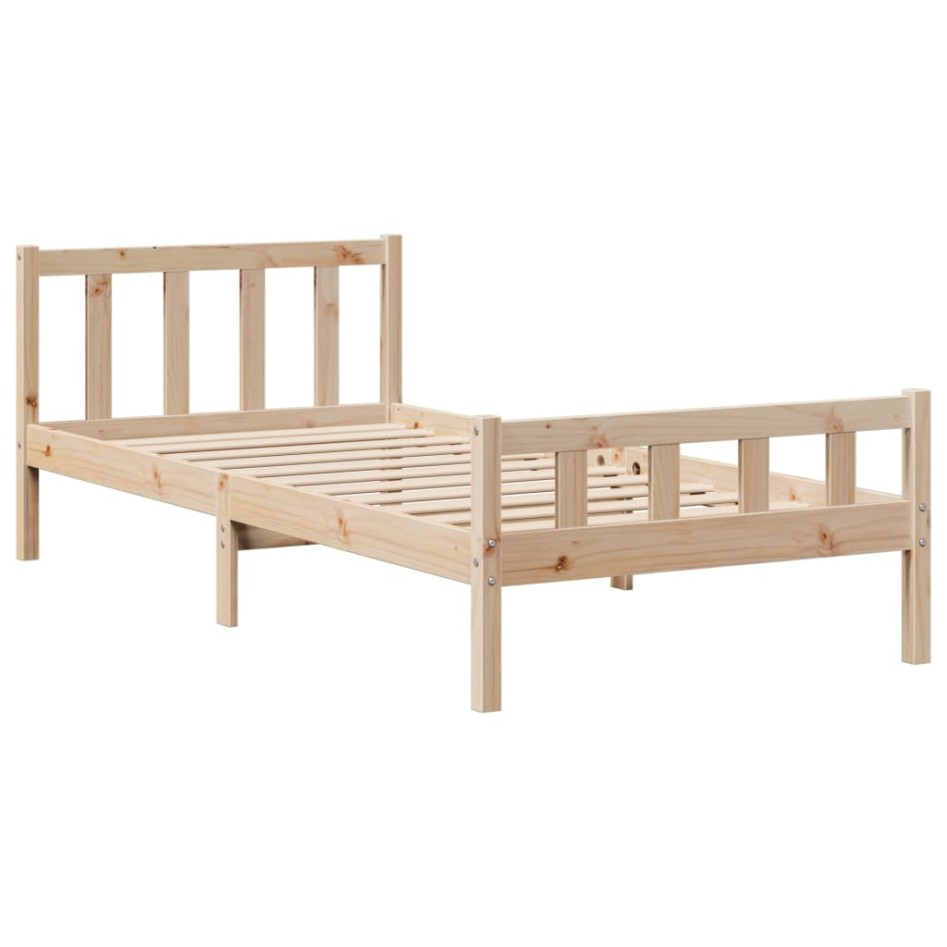 Estructura de cama sin colchón madera maciza de pino 100x200