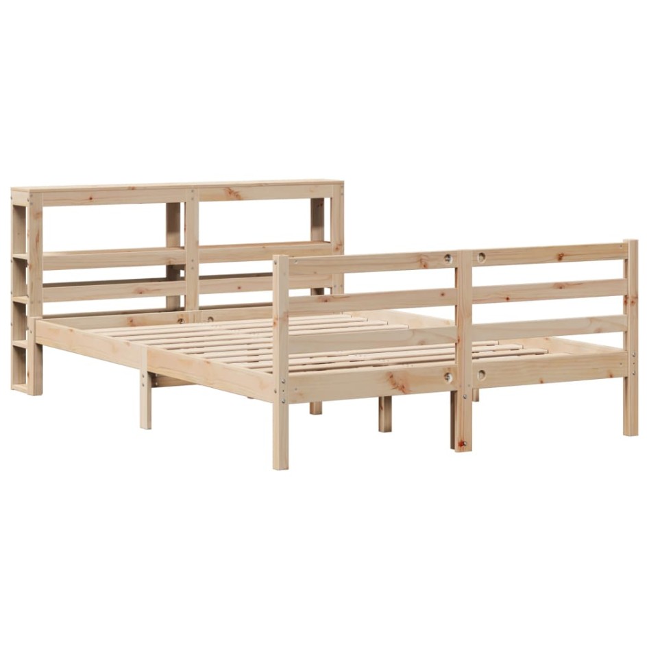 Estructura de cama sin colchón madera de pino maciza 120x200