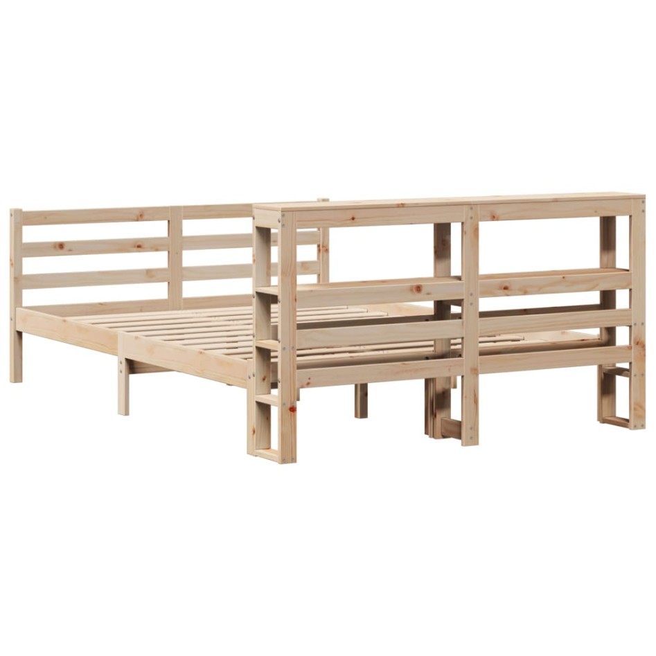 Estructura de cama sin colchón madera de pino maciza 120x200