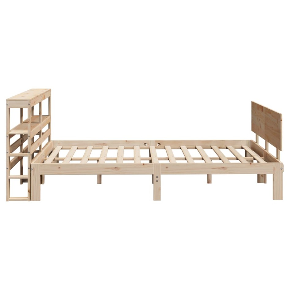 Estructura de cama con cabecero madera maciza pino 120x200