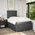 Cama box spring con colchón tela gris oscuro 120x200