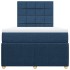 Cama box spring con colchón tela azul 120x200