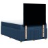 Cama box spring con colchón tela azul 120x200
