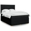 Cama box spring con colchón tela negro 140x200 cm