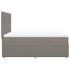 Cama box spring con colchón tela gris taupe 140x200